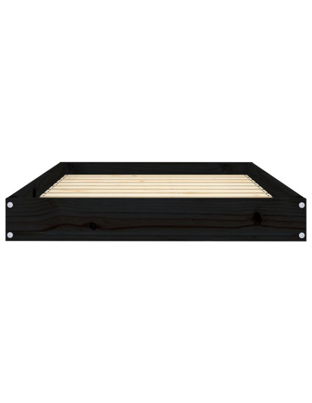 Cuccia per Cani Nera 91,5x64x9 cm in Legno Massello di Pino