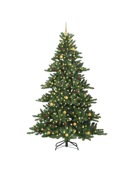 Albero di Natale Artificiale con Rami Pieghevoli Verde 240 cm