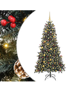 Albero di Natale artificiale con 300 LED Verde 210 cm 2