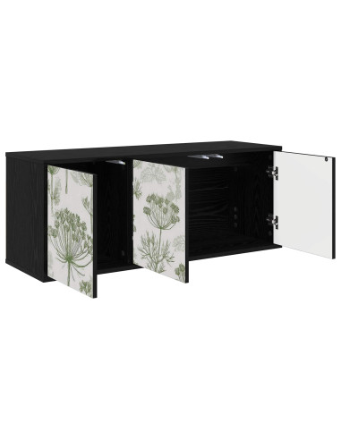 Mobile TV da Parete GOTHA 102 x 33 x 40 cm Rovere Nero