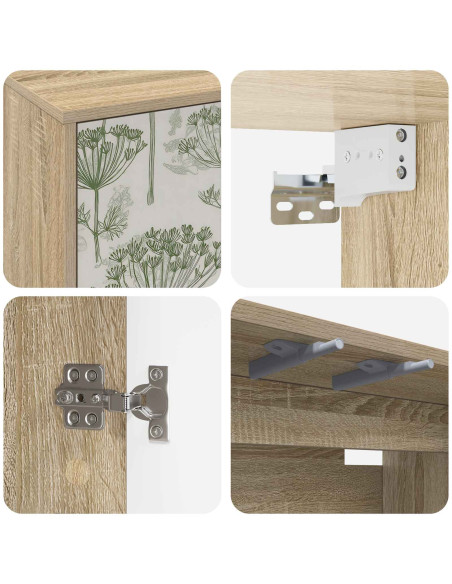 Mobile TV da Parete GOTHA 102 x 33 x 40 cm Rovere Sonoma