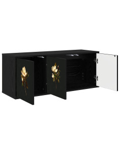 Mobile TV da Parete BREMEN 102 x 33 x 40 cm Rovere Nero 2