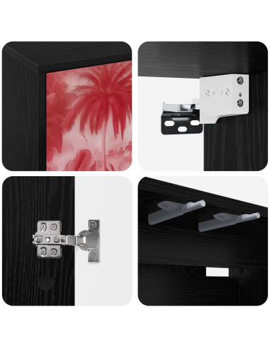 Mobile TV da Parete AACHEN 102 x 33 x 40 cm Rovere Nero