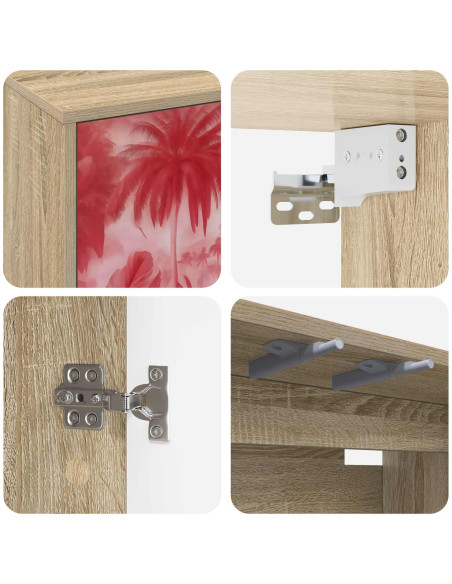 Mobile TV da Parete AACHEN 102 x 33 x 40 cm Rovere Sonoma