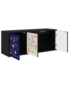 Mobile TV da Parete MAINZ 102 x 33 x 40 cm Rovere Nero 2