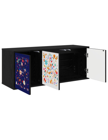 Mobile TV da Parete MAINZ 102 x 33 x 40 cm Rovere Nero
