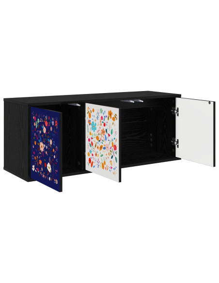 Mobile TV da Parete MAINZ 102 x 33 x 40 cm Rovere Nero