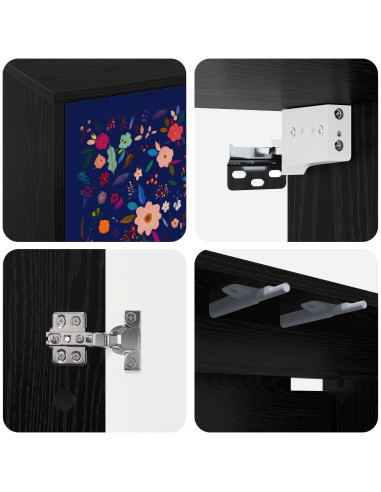 Mobile TV da Parete MAINZ 102 x 33 x 40 cm Rovere Nero