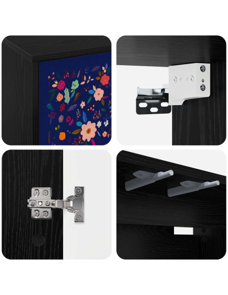 Mobile TV da Parete MAINZ 102 x 33 x 40 cm Rovere Nero