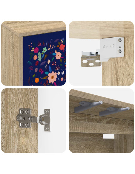 Mobile TV da Parete MAINZ 102 x 33 x 40 cm Rovere Sonoma