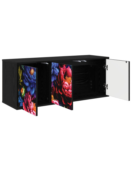 Mobile TV da Parete KIEL 102 x 33 x 40 cm Rovere Nero
