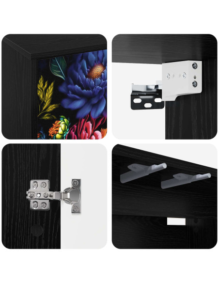 Mobile TV da Parete KIEL 102 x 33 x 40 cm Rovere Nero