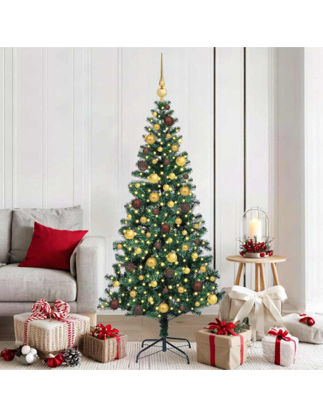 Albero di Natale artificiale con luci integrate Verde 180 cm
