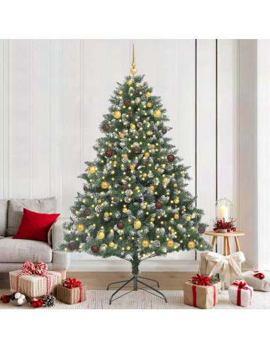 Albero di Natale artificiale con 300 LED Verde 210 cm