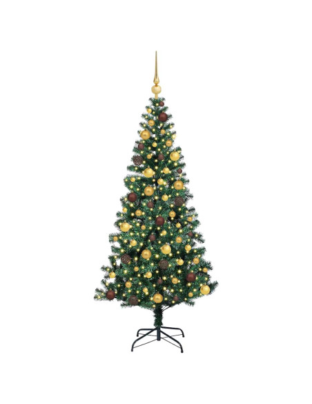 Albero di Natale artificiale con luci integrate Verde 180 cm