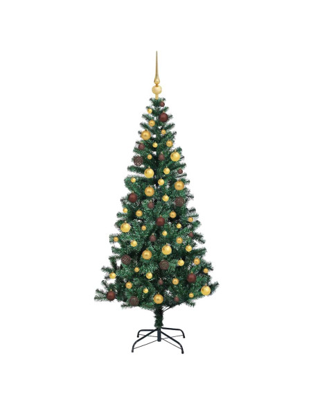 Albero di Natale artificiale con luci integrate Verde 180 cm