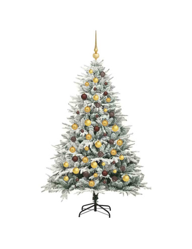 Albero di Natale Artificiale Pre-illuminato con Set di Palline