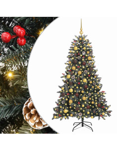 Albero di Natale artificiale con 300 LED Verde 180 cm 2