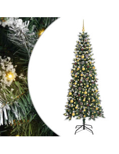 Albero di Natale artificiale con 300 LED Verde 210 cm 2