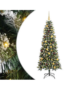Albero di Natale artificiale con 300 LED Verde 180 cm 2