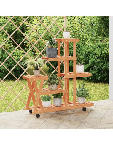 Portafiori con Ruote 95x25x101 cm in Legno Massello di Abete