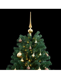 Albero Natale Incernierato con 300 LED e Palline 240 cm