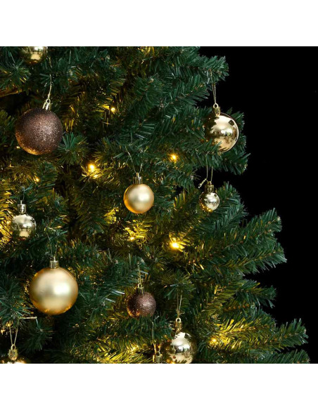 Albero Natale Incernierato con 300 LED e Palline 240 cm