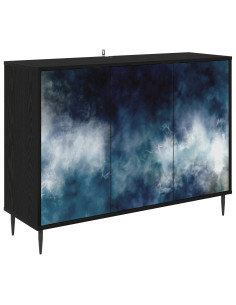Credenza RAALTE Rovere Nero 102 x 33 x 76 cm 2