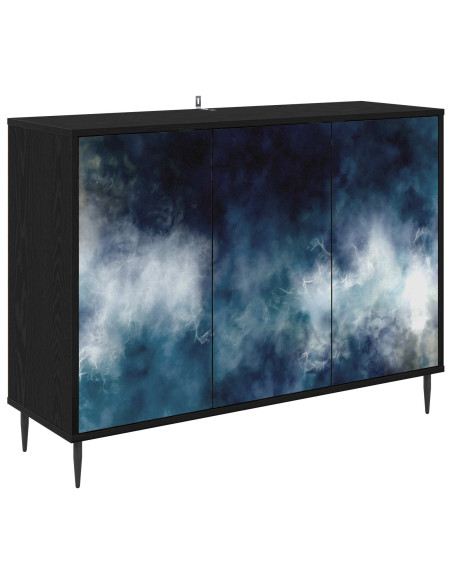 Credenza RAALTE Rovere Nero 102 x 33 x 76 cm