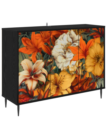 Credenza GENNEP Rovere Nero 102 x 33 x 76 cm