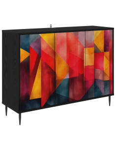 Credenza HEESCH Rovere Nero 102 x 33 x 76 cm 2