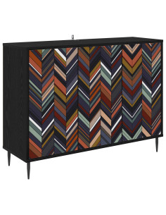 Credenza OMMEN Rovere Nero 102 x 33 x 76 cm 2