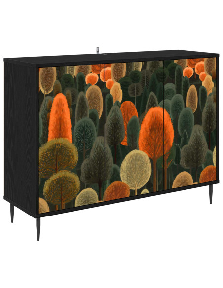 Credenza ZAANDAM Rovere Nero 102 x 33 x 76 cm