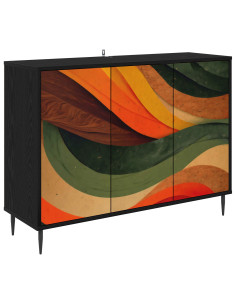 Credenza BONN Rovere Nero 102 x 33 x 76 cm Legno ingegnerizzato 2