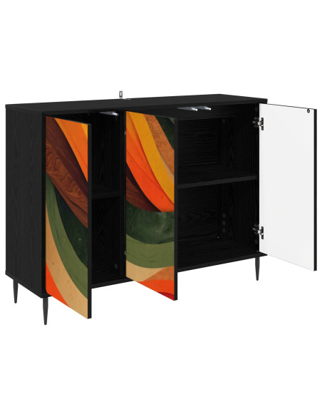Credenza BONN Rovere Nero 102 x 33 x 76 cm Legno ingegnerizzato