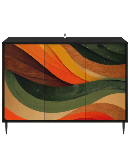 Credenza BONN Rovere Nero 102 x 33 x 76 cm Legno ingegnerizzato