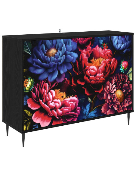 Credenza KIEL Rovere Nero 102 x 33 x 76 cm Legno ingegnerizzato