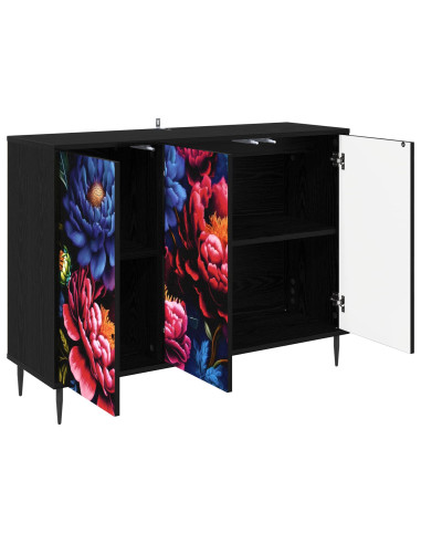 Credenza KIEL Rovere Nero 102 x 33 x 76 cm Legno ingegnerizzato