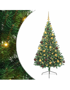 Albero di Natale artificiale con luci integrate Verde 180 cm 2