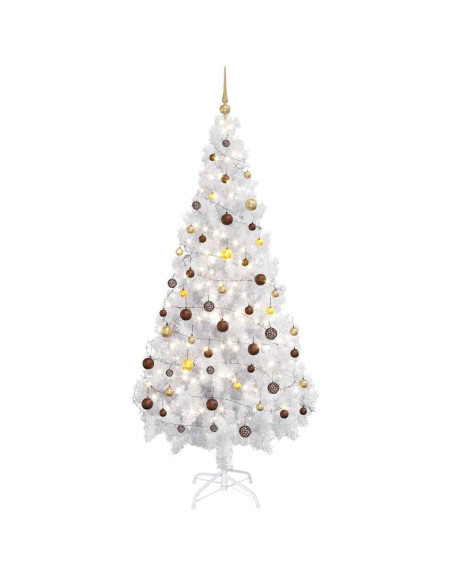 Albero di Natale Preilluminato con Palline 180 cm 620 Rami