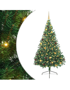Albero di Natale artificiale con luci integrate Verde 210 cm 2