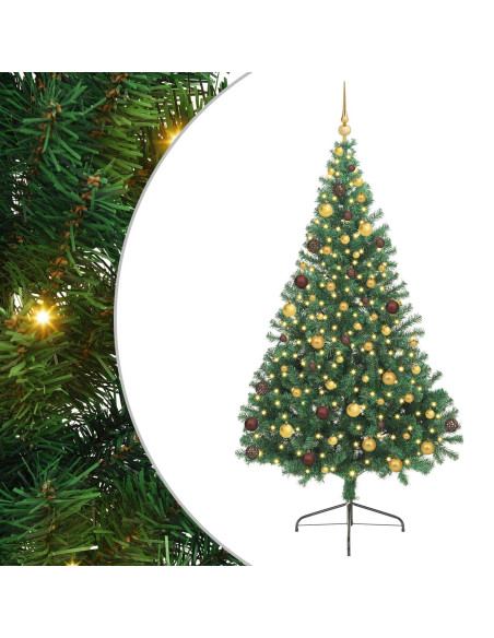 Albero di Natale artificiale con luci integrate Verde 210 cm