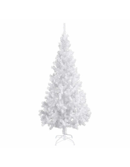 Albero di Natale Preilluminato con Palline Bianco 180 cm PVC