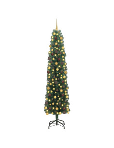 Albero di Natale artificiale con 300 LED Verde 180 cm 2