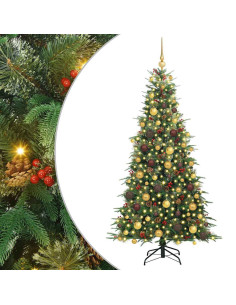 Albero di Natale Artificiale con Rami Pieghevoli Verde 180 cm 2