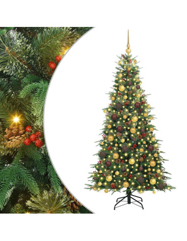 Albero di Natale Artificiale con Rami Pieghevoli Verde 180 cm