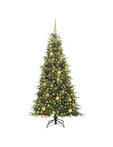 Albero di Natale Artificiale con Rami Pieghevoli Verde 180 cm