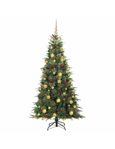 Albero di Natale Artificiale con Rami Pieghevoli Verde 180 cm