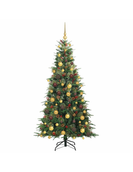 Albero di Natale Artificiale con Rami Pieghevoli Verde 180 cm