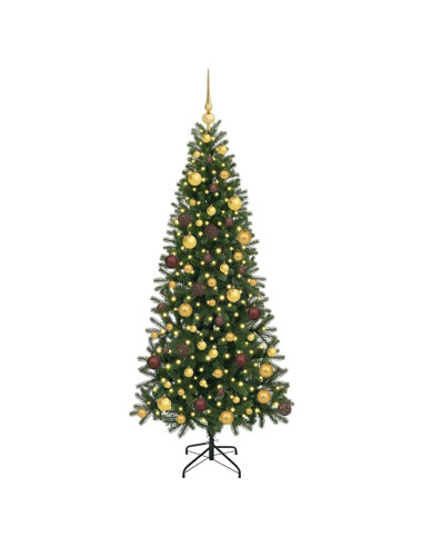 Albero di Natale artificiale con 300 LED Verde 180 cm PE e PVC